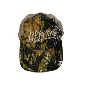 The Remedy band Mossy Oak camouflage hunting adjustable trucker hat cap